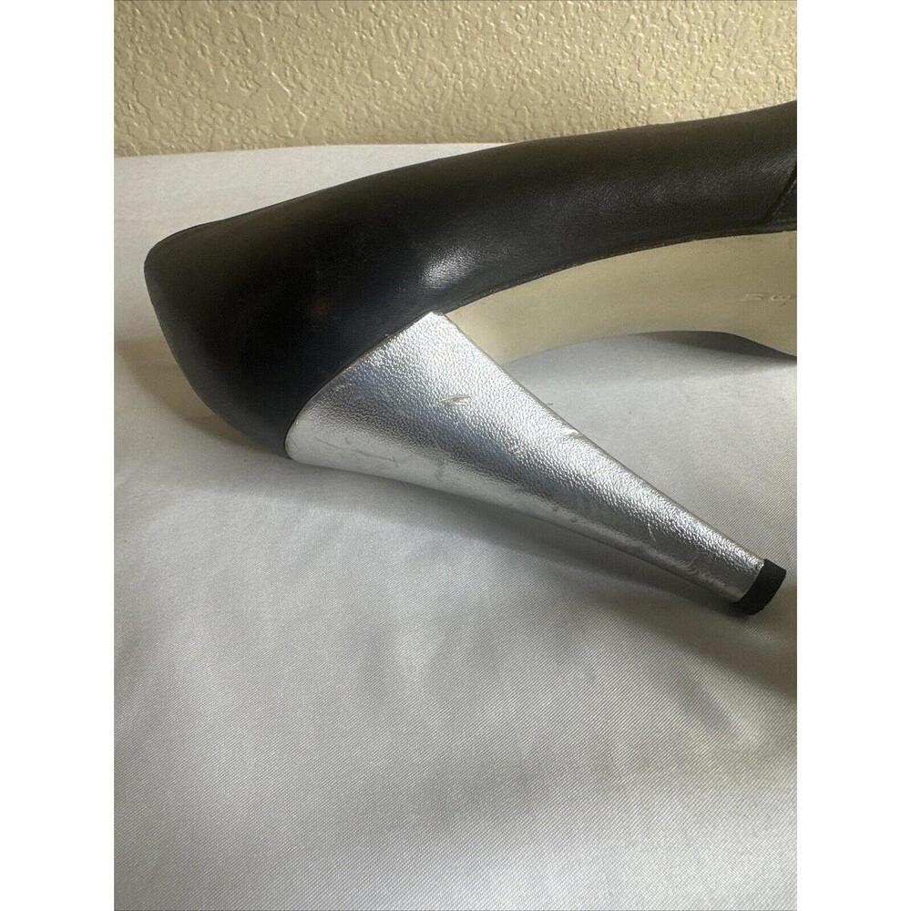 Kors Michael Kors Black Leather Opentoe Platform Heels Pumps Sandals SZ 8 M - Picture 4 of 7